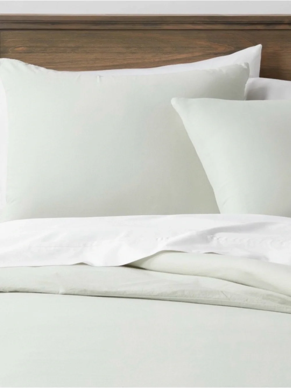 Threshold King 3pc Washed Cotton Sateen Duvet Set Sage Green Shams Soft Bedding